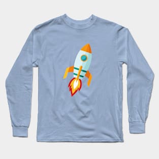 Retro Rocket Blast Off Long Sleeve T-Shirt